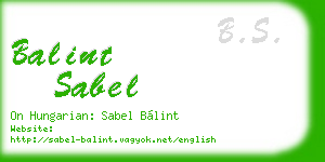 balint sabel business card